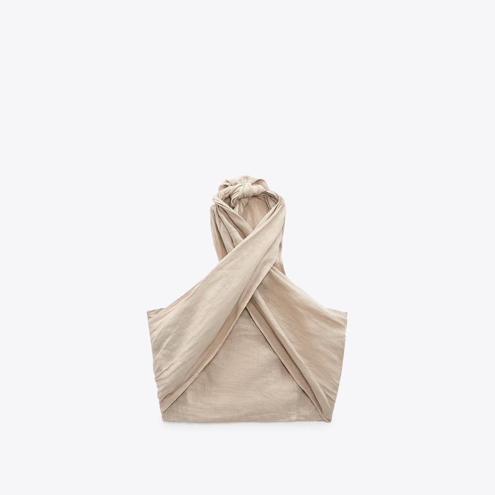 Zara linen halter top